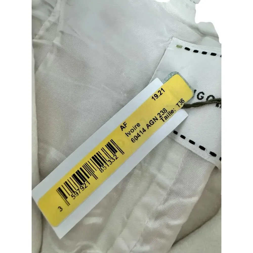 Longchamp White Italian Lamb Leather Pants Tapered Joggers High Rise Pants Sz 36 - Picture 10 of 15